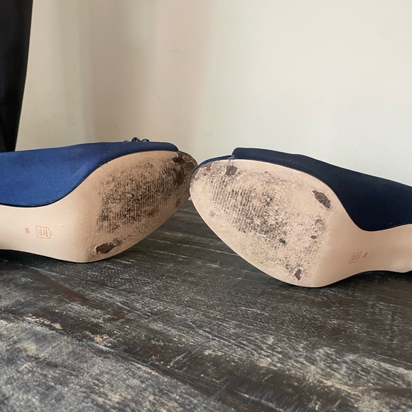 Satin Royal Blue Dress Shoes , Size 8 - Picture 8 of 12